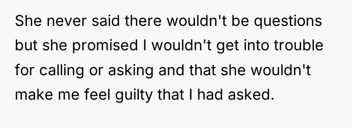 She never said there wouldn't be questions but she promised...