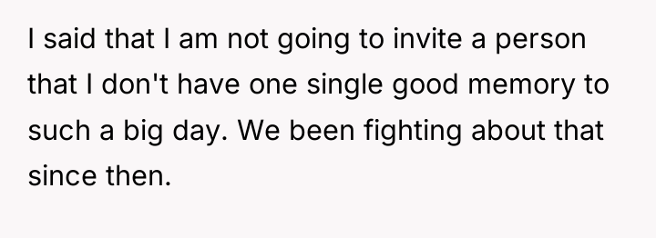 I said that I am not going to invite a...