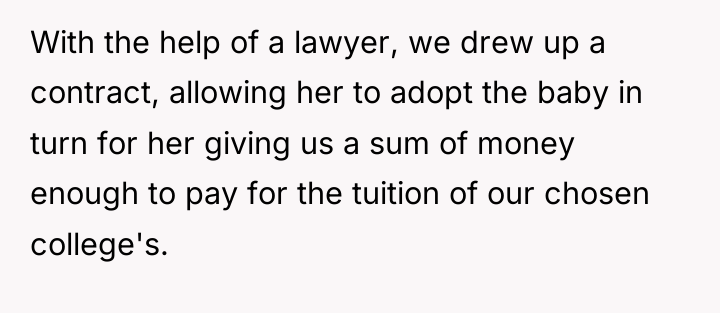 With the help of a lawyer, we drew up a...