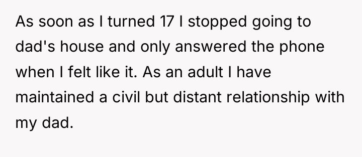 As soon as I turned 17 I stopped going to...