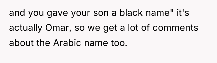 and you gave your son a black name" it's actually...
