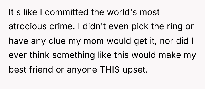 It's like I committed the world's most atrocious crime. I...