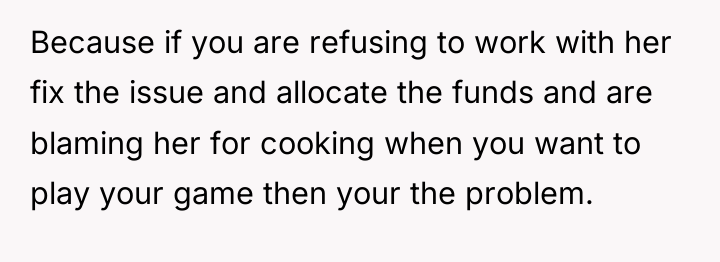 Because if you are refusing to work with her fix...