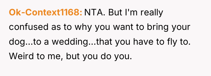 Ok-Context1168 NTA. But I'm really confused as to why you...