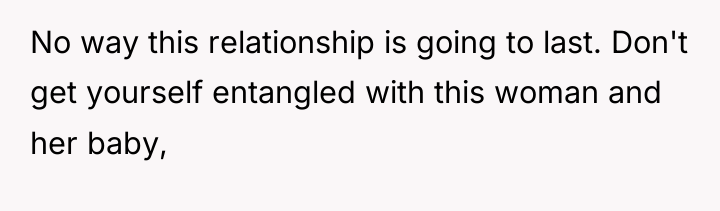 No way this relationship is going to last. Don't get...