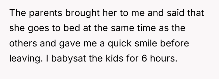 The parents brought her to me and said that she...