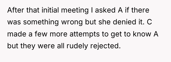After that initial meeting I asked A if there was...