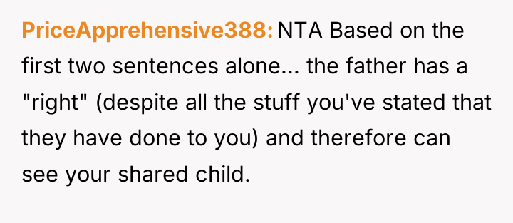 PriceApprehensive388 NTA Based on the first two sentences alone... the...