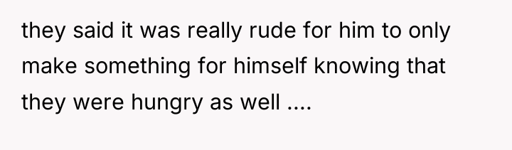 they said it was really rude for him to only...