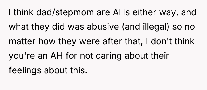 I think dad/stepmom are AHs either way, and what they...