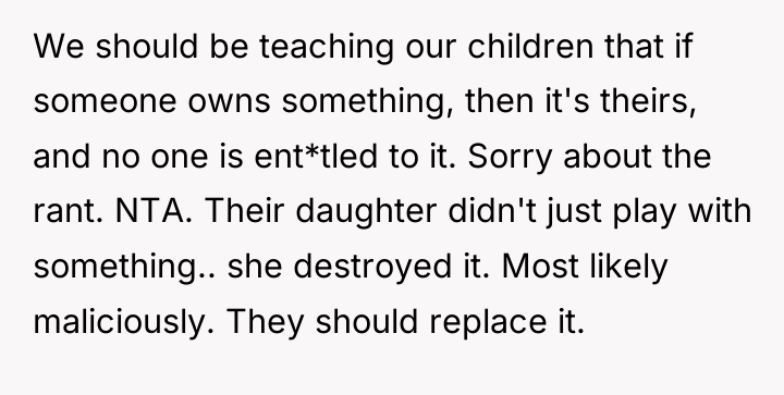 We should be teaching our children that if someone owns...