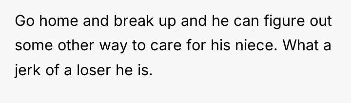 Go home and break up and he can figure out...