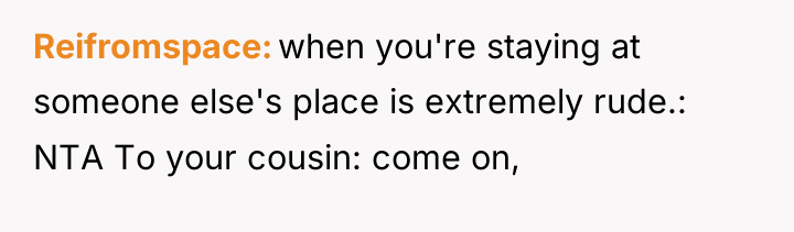 Reifromspace when you're staying at someone else's place is extremely...