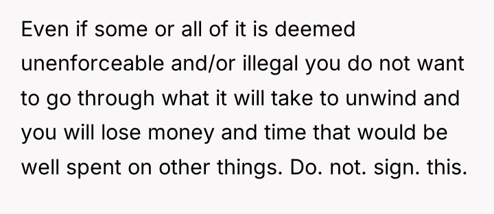Even if some or all of it is deemed unenforceable...