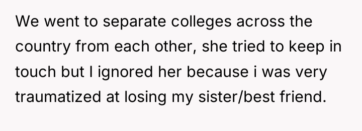 We went to separate colleges across the country from each...