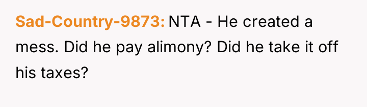 Sad-Country-9873 NTA - He created a mess. Did he pay...