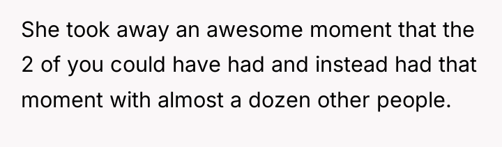 She took away an awesome moment that the 2 of...