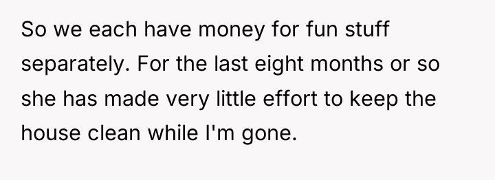 So we each have money for fun stuff separately. For...