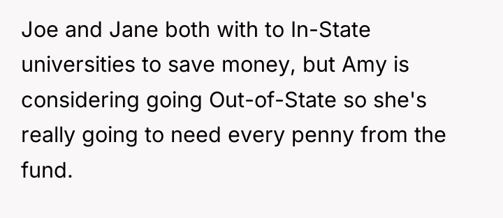 Joe and Jane both with to In-State universities to save...