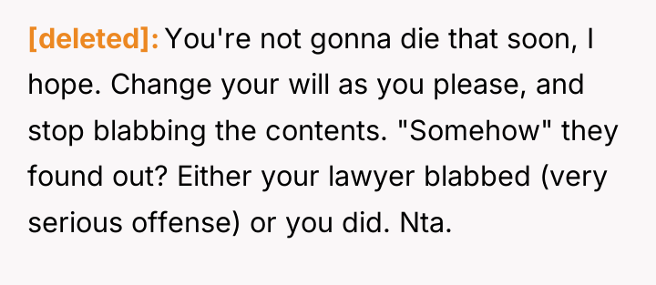 [deleted] You're not gonna die that soon, I hope. Change...