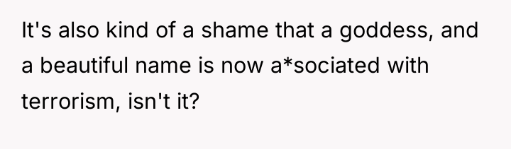 It's also kind of a shame that a goddess, and...