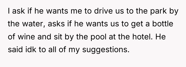 I ask if he wants me to drive us to...