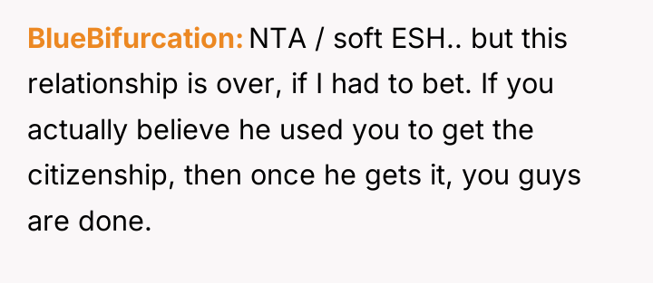 BlueBifurcation NTA / soft ESH.. but this relationship is over,...