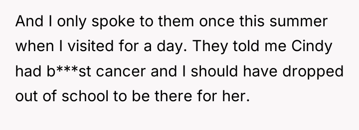 And I only spoke to them once this summer when...