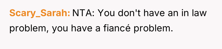 Scary_Sarah NTA: You don't have an in law problem, you...
