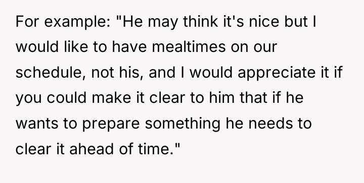 For example: "He may think it's nice but I would...