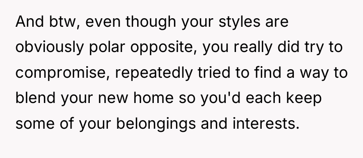 And btw, even though your styles are obviously polar opposite,...