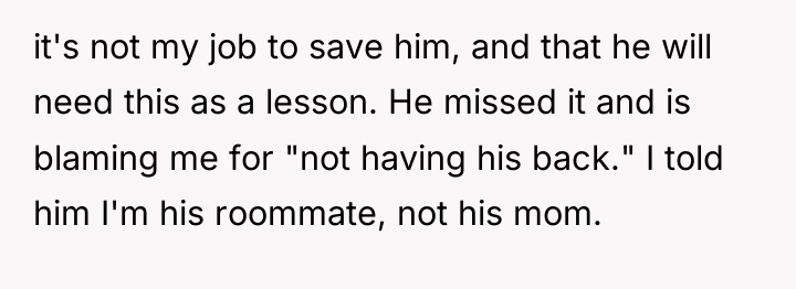 it's not my job to save him, and that he...