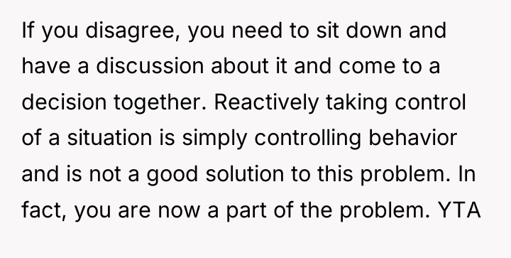 If you disagree, you need to sit down and have...