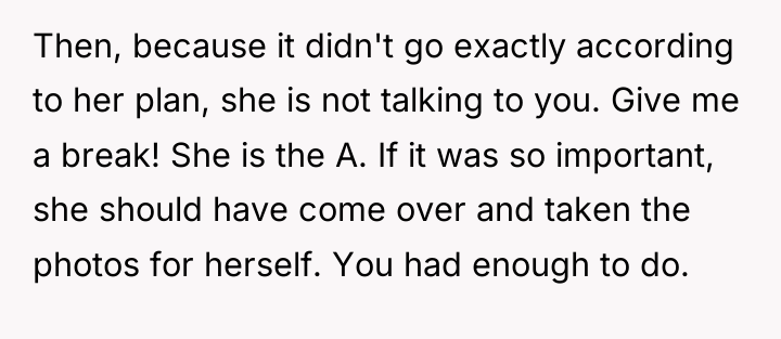 Then, because it didn't go exactly according to her plan,...
