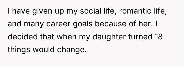 I have given up my social life, romantic life, and...