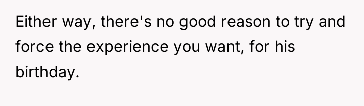 Either way, there's no good reason to try and force...