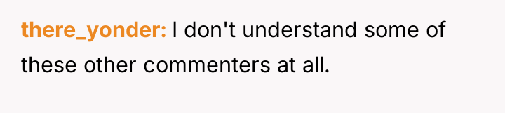 there_yonder I don't understand some of these other commenters at...