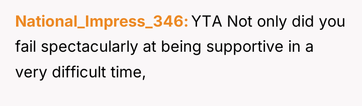 National_Impress_346 YTA Not only did you fail spectacularly at being...