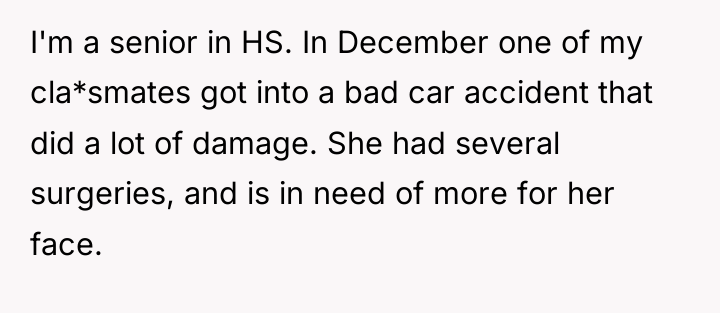 I'm a senior in HS. In December one of my...