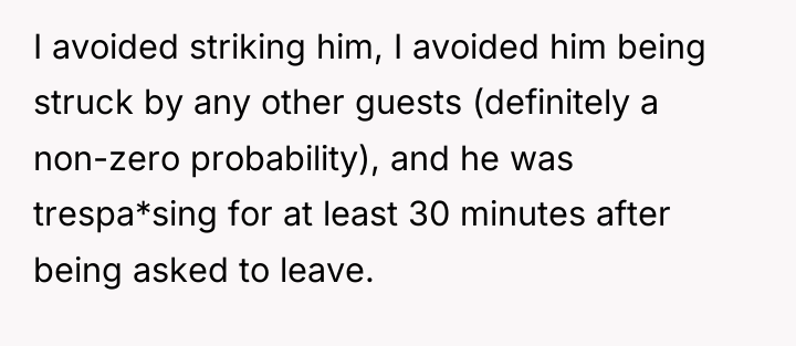 I avoided striking him, I avoided him being struck by...
