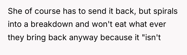 She of course has to send it back, but spirals...