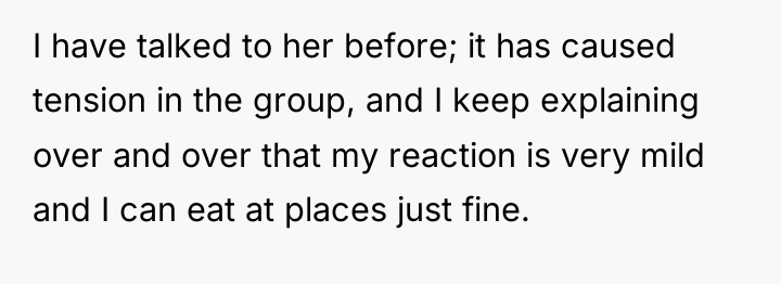 I have talked to her before; it has caused tension...