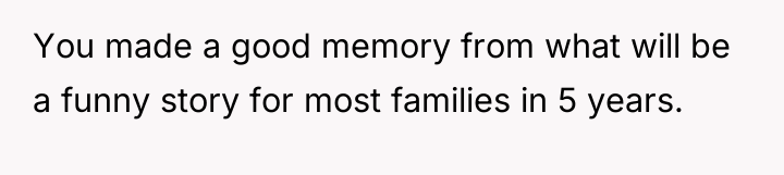You made a good memory from what will be a...