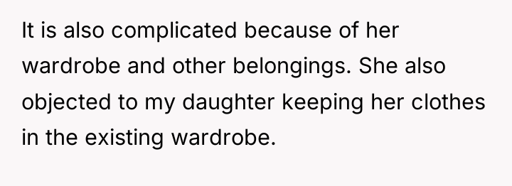 It is also complicated because of her wardrobe and other...