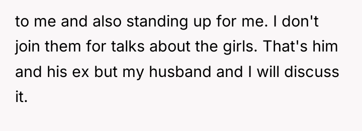 to me and also standing up for me. I don't...