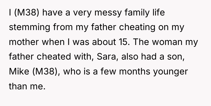 I (M38) have a very messy family life stemming from...