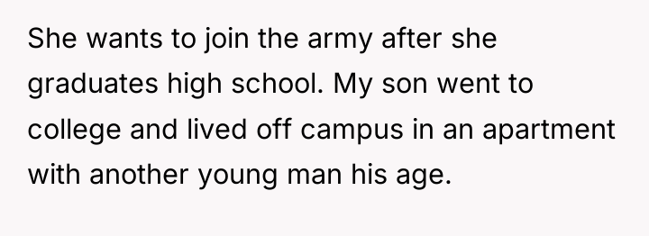 She wants to join the army after she graduates high...