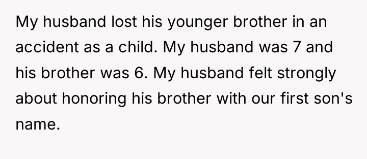 My husband lost his younger brother in an accident as...
