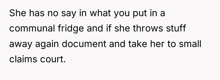 She has no say in what you put in a...