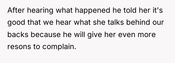After hearing what happened he told her it's good that...